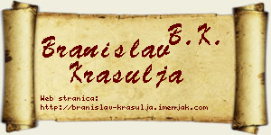 Branislav Krasulja vizit kartica